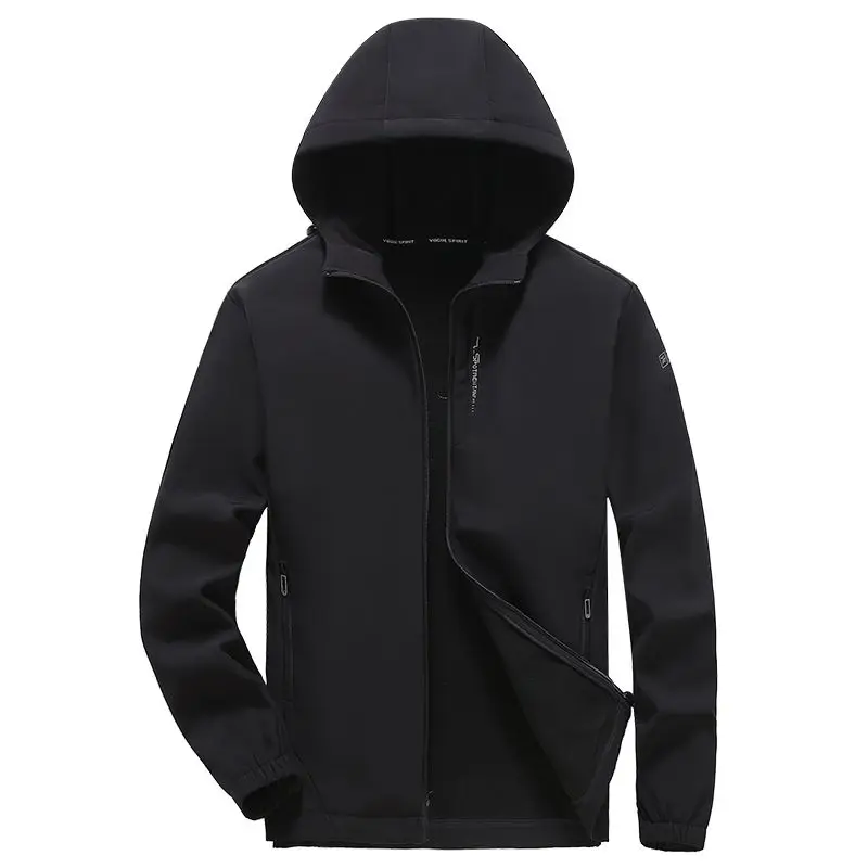 Autumn Winter Jacket Men Fleece Lined Windproof Waterproof Windbreaker Hooded Bomber Jacket Military Sweatshirt Warm Sportswear
