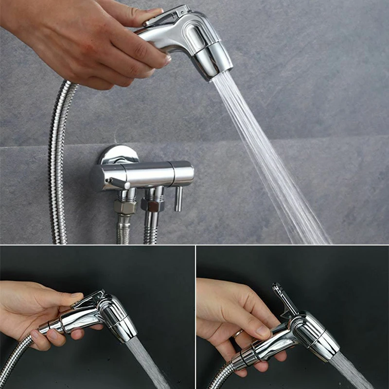 Stainless Steel Bidet Sprayer Toilet Bathroom Flush Handheld Toilet Bidet Faucet Sprayer Set Stainless Steel Bathroom Flush Show