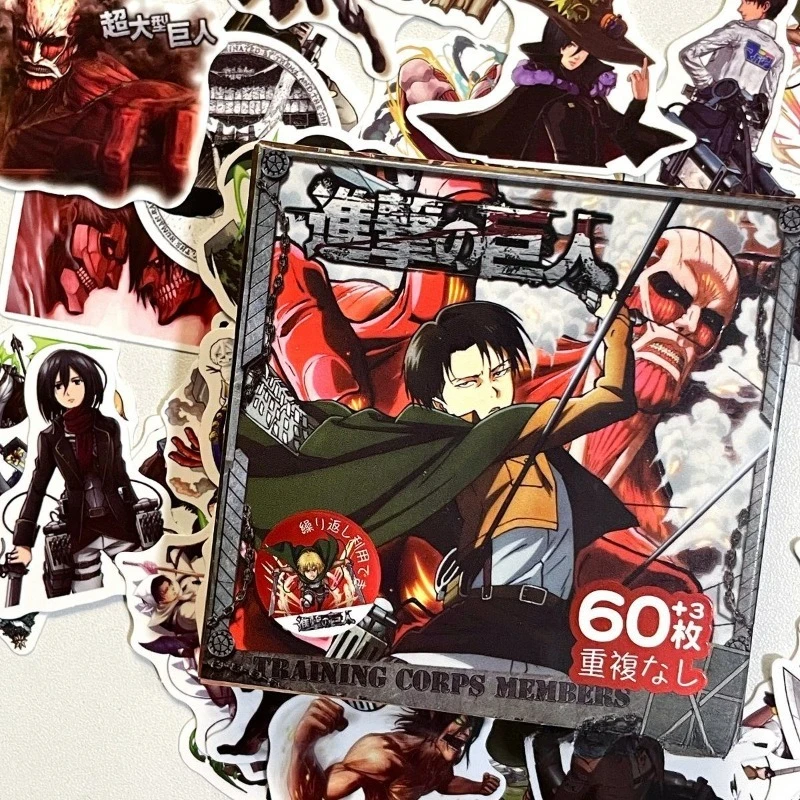 New Attack on Titan Levi Ackerman Eren Jaeger Waterproof Sticker Decorative Mobile Phone Case High Color Value Cartoon Stickers view 6