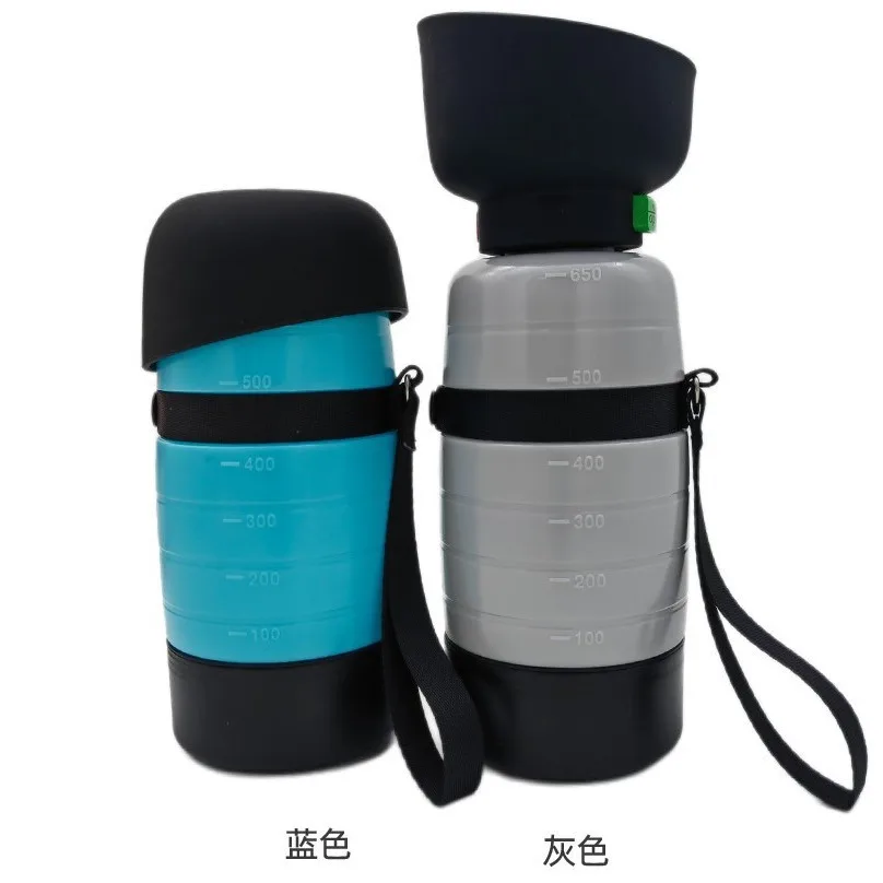650ML Dog Water Bottle with 150ml Food Container, Travel Dispenser, Pet Bowl for Outdoor Walking Hiking Camping
