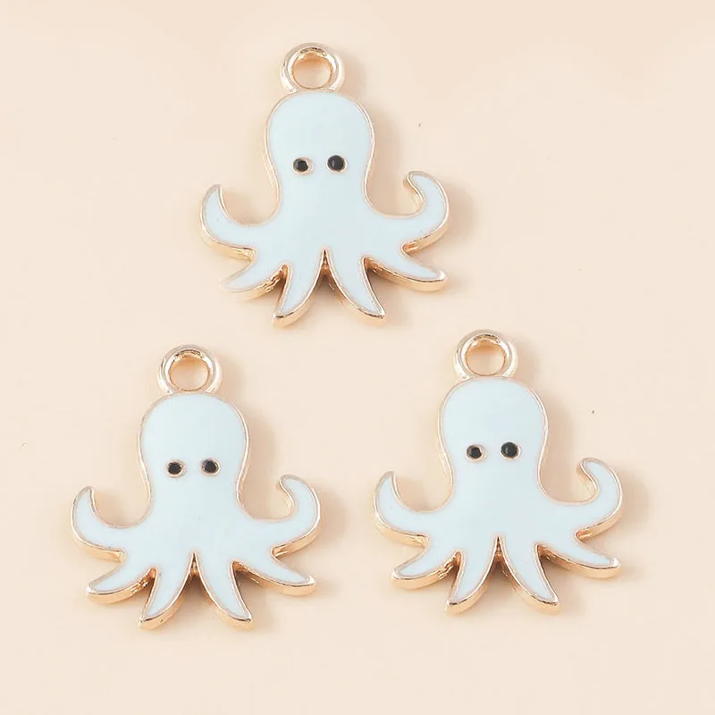 Leslie 10 Stück Cartoon Octopus Charms für Ohrringe Armband Halskette Tintenfisch Anhänger DIY handgemachte Schmuckherstellung Zubehör – Detail 4