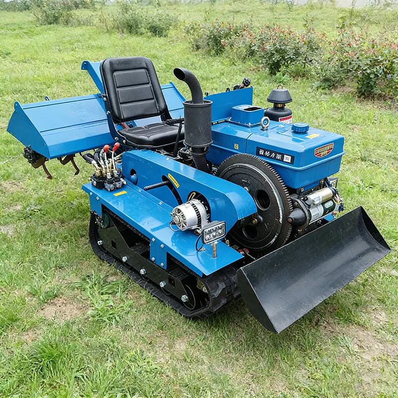 

Customized Full Terrain Small Farm Plowing Equipment, Diesel Micro Tiller Combined with Crawler Tractor & Rotary Tiller