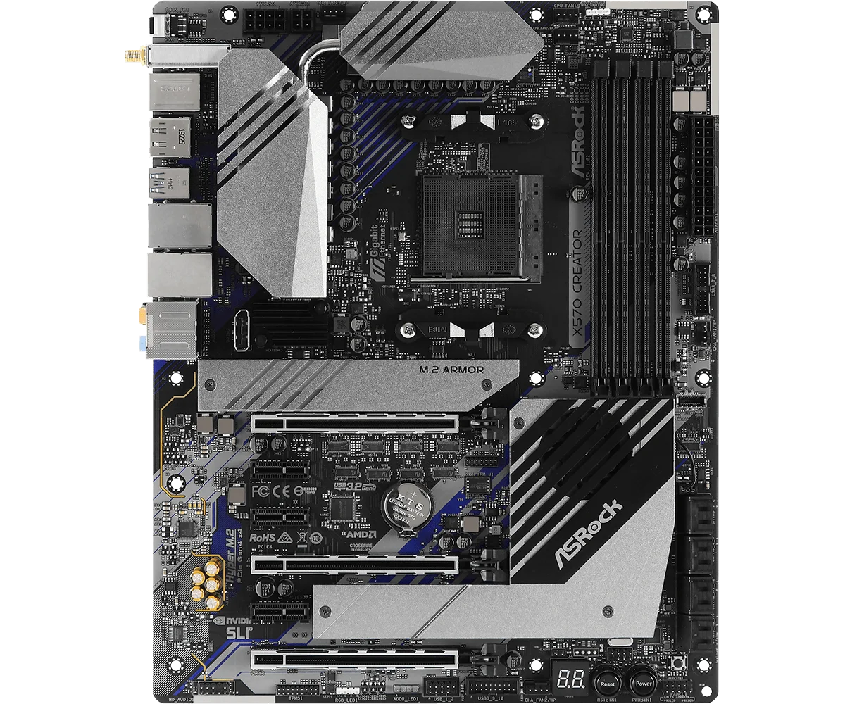 ASRock X570 Motherboard X570 CREATOR Motherboard AMD AM4 support 3600 5600 5600 5700 5800 5950X CPU DDR4 128GB ATX M.2 NVME