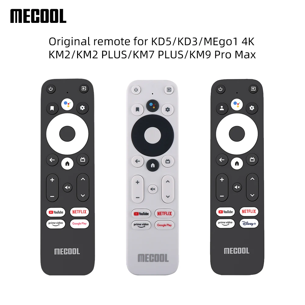 T�l�commande vocale BT MECOOL originale pour KM2/KD5/KD3/KM2 Plus/KM7 Plus, remplacement pour bo�tier TV certifi� Netflix Google