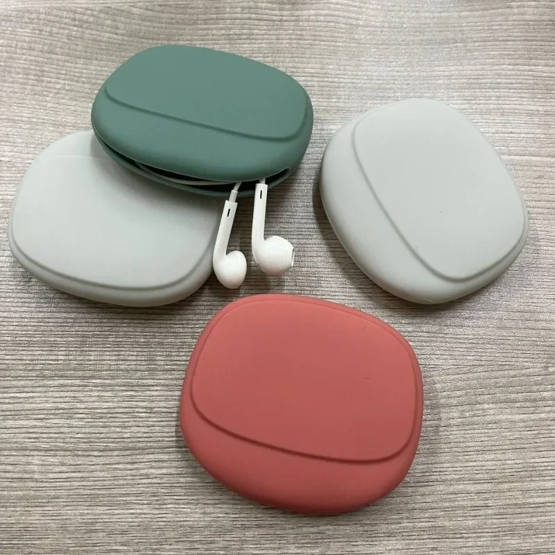 Silicone earphone storage bag Portable earphone cable Data cable storage box Earphone cable bag