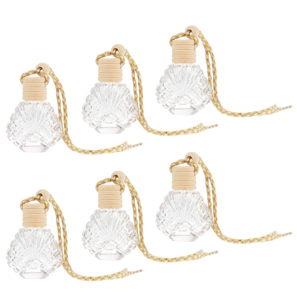 

6Pcs Car Perfume Bottle Hanging Decor Durable Perfect Size Essential Oil Diffuser Pendant Car Interior Perfume Bottle