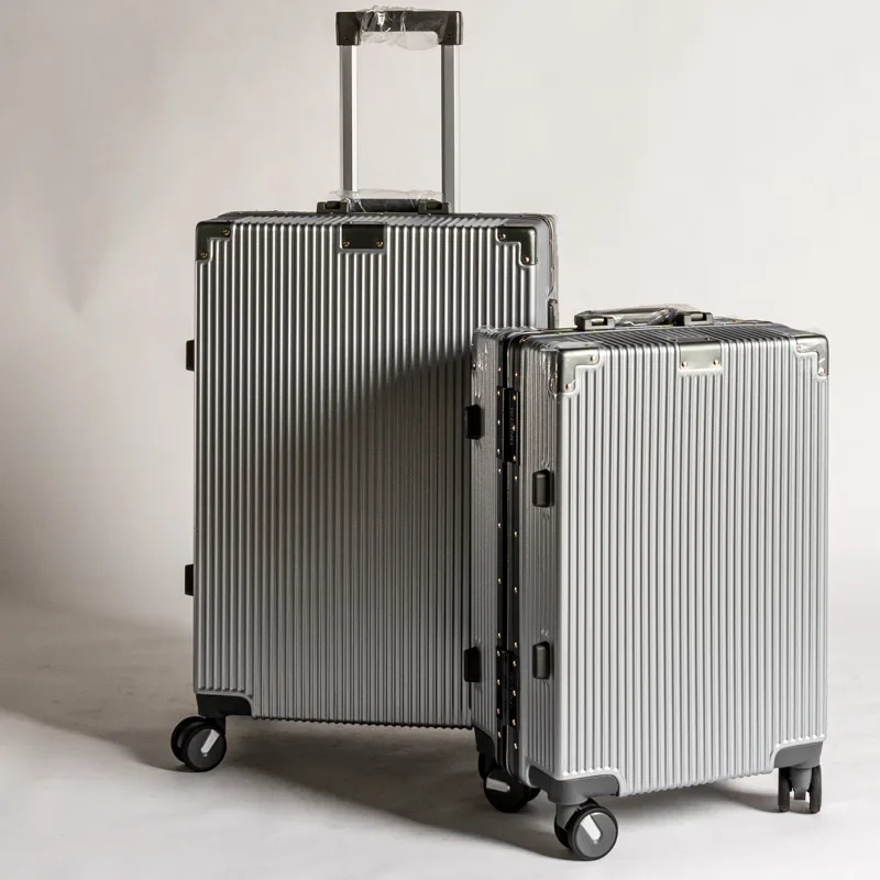 Aluminum Frame Luggage Suitcase Trolley Case Universal Wheels Large Capacity Travel Case 20 22 24 26 Inch Boarding Case Trunk