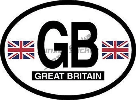 GREAT BRITAIN United Kingdom Country GB Oval Decals Waterproof Vinyl Stickers Decals for SUV Car Laptop Bumper Truck Bodywork