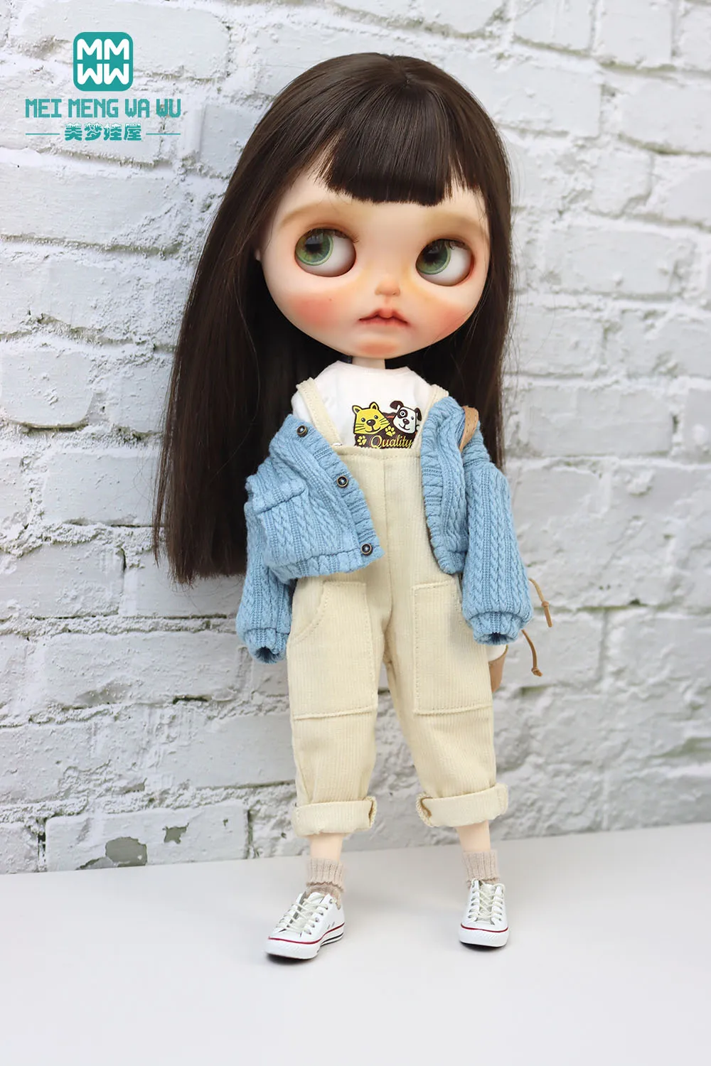 Blyth doll clothes fashion suspenders T-shirt jacket knitwear Azone OB22 OB24 doll toy gifts