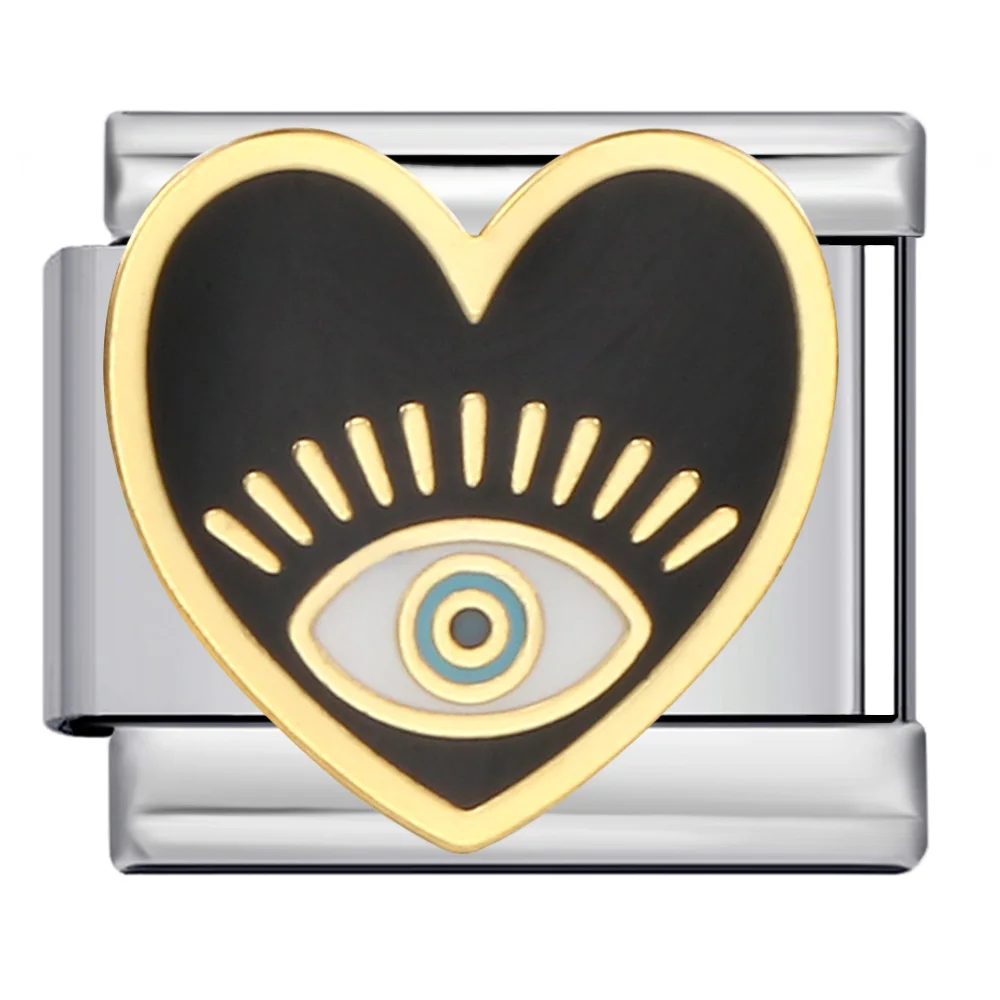 أورينج جديد فريد أسود نمط سحر سوار الحيوان ليوبارد ساحة شعرية رابط إيطالي صالح 9 مللي متر DIY صنع الخرز الفولاذ المقاوم للصدأ #4