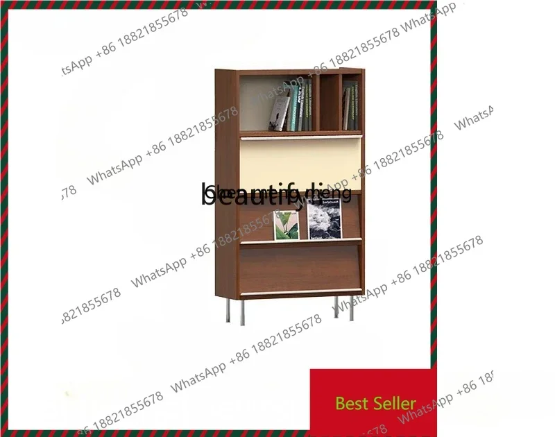 xzzSide cabinet locker retro color matching storage integrated wall dining side cabinet shelf living room display cabinet