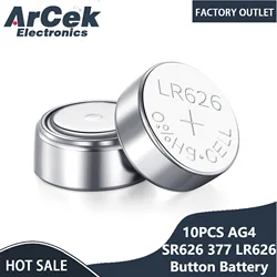 10PCS AG4 SR626 377 Coin Battery for Watch Toys Remote Alkaline Battery LR626 SR626SW SR66 LR66 Button Cell Batteries