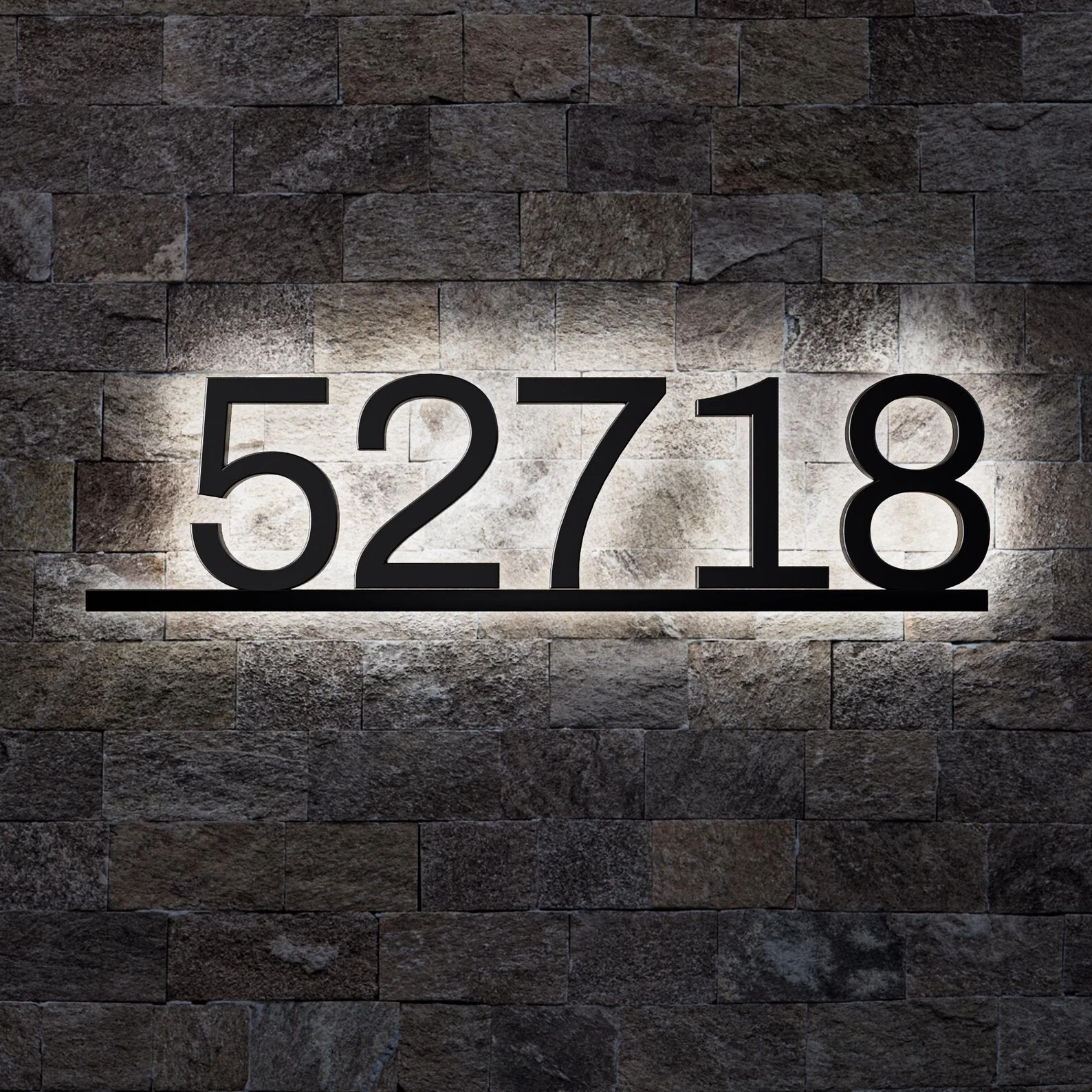 Custom Minimalist Backlit House Numbers - Modern Acrylic Illuminated Address Sign, Easy Home Identification