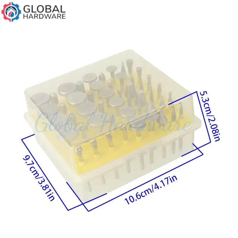 50PCS Diamond Coated DIY Metalworking Grinding Grinder Head Glass Burr Electric Drill Rotary Tools for Stone Ceramic Glass