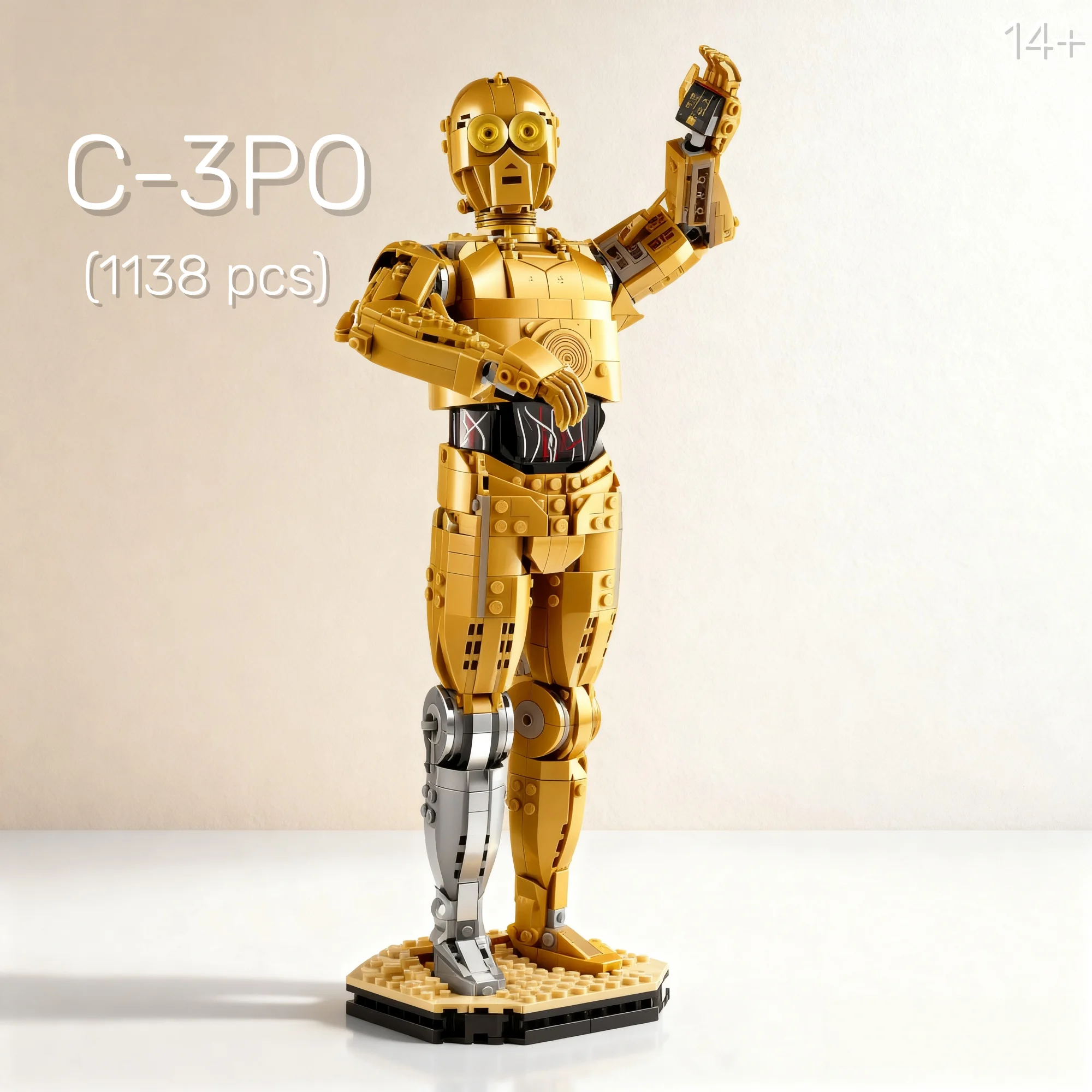 Big Save – Robot Star Battle C 3PO 75398, 1138 pièces, briques de décoration de bureau, assembler des blocs de Puzzle, modèle cadeaux de noël et du nouvel an, 75398