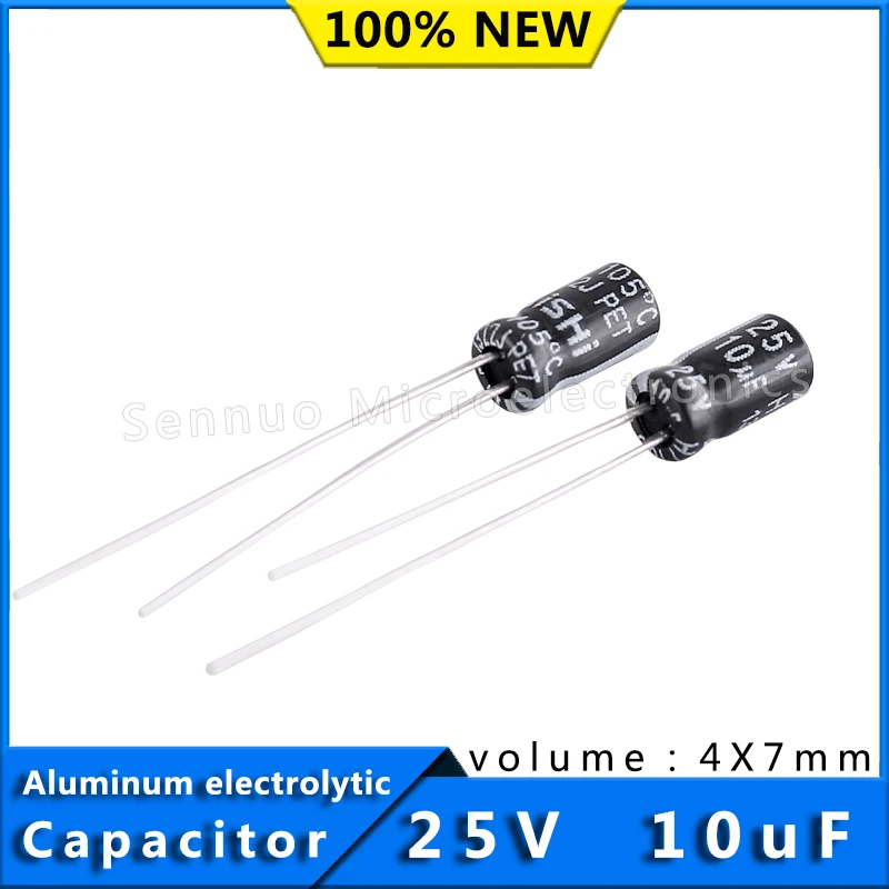 20pcs 25V 10UF 4*7mm Low ESR Aluminum Electrolytic Capacitors 10uf 25V 4x7 High Frequency Low Resistance Electrolytic Capacitors