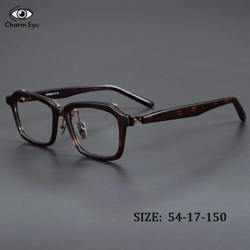 

High Quality Square Flip Acetate Tortoiseshell Eyeglass Frame for Men Business Presbyopia Myopia Prescription Blue Light Glasses