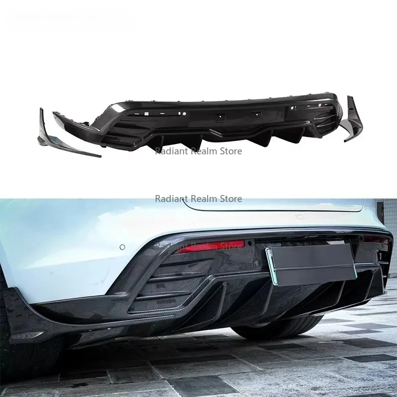 

Exclusive 2025 Dry Carbon Fiber Parts Body Kit Rear Bumper Lip Diffuser for Taycan 4S Cross Turismo