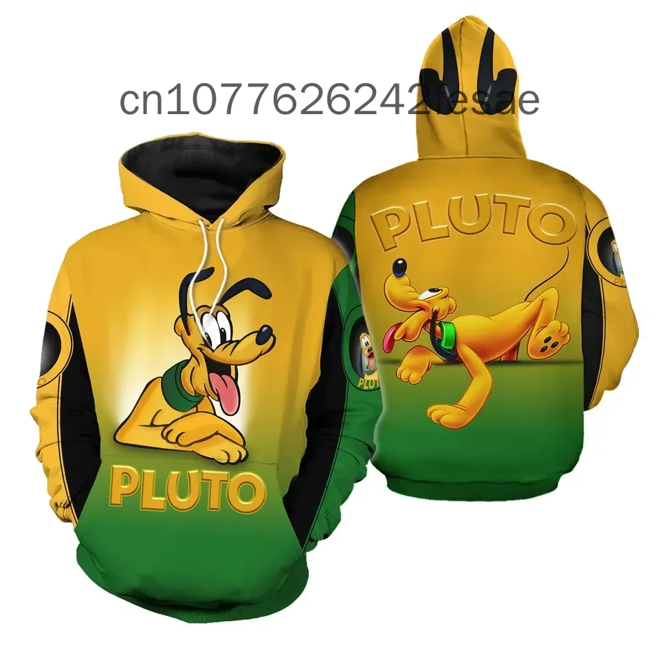 Disney Pluto Dog 3D Hoodie Herren Damen Sweatshirts Lässige Hip Hop Street Clothing Langarm-Sweatshirts für Herren und Damen