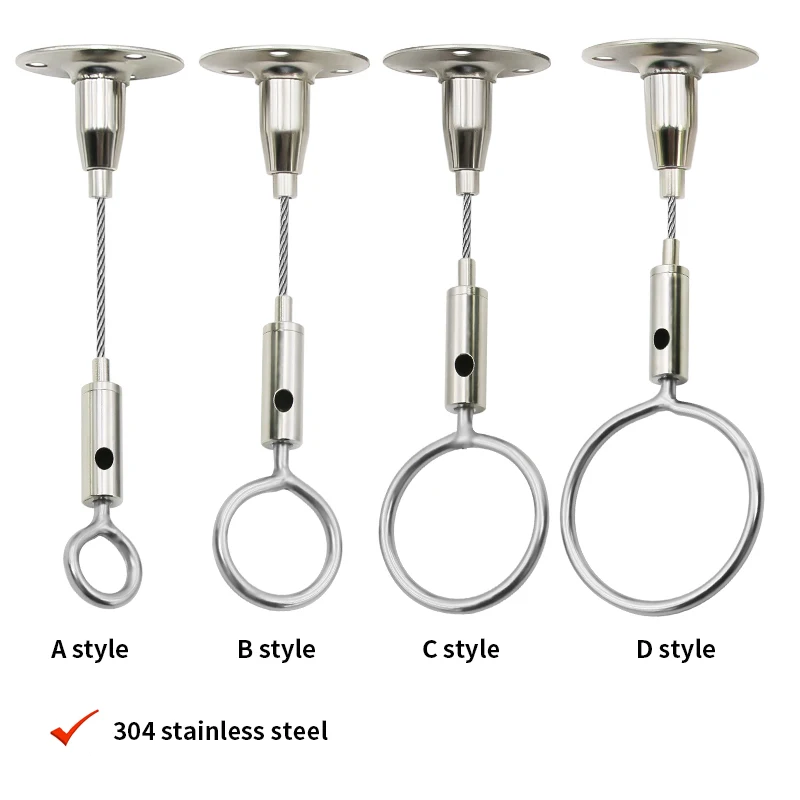 

2pcs Loop Locking Wire Rope Adjustable Suspension Chain for Garment Display Sling