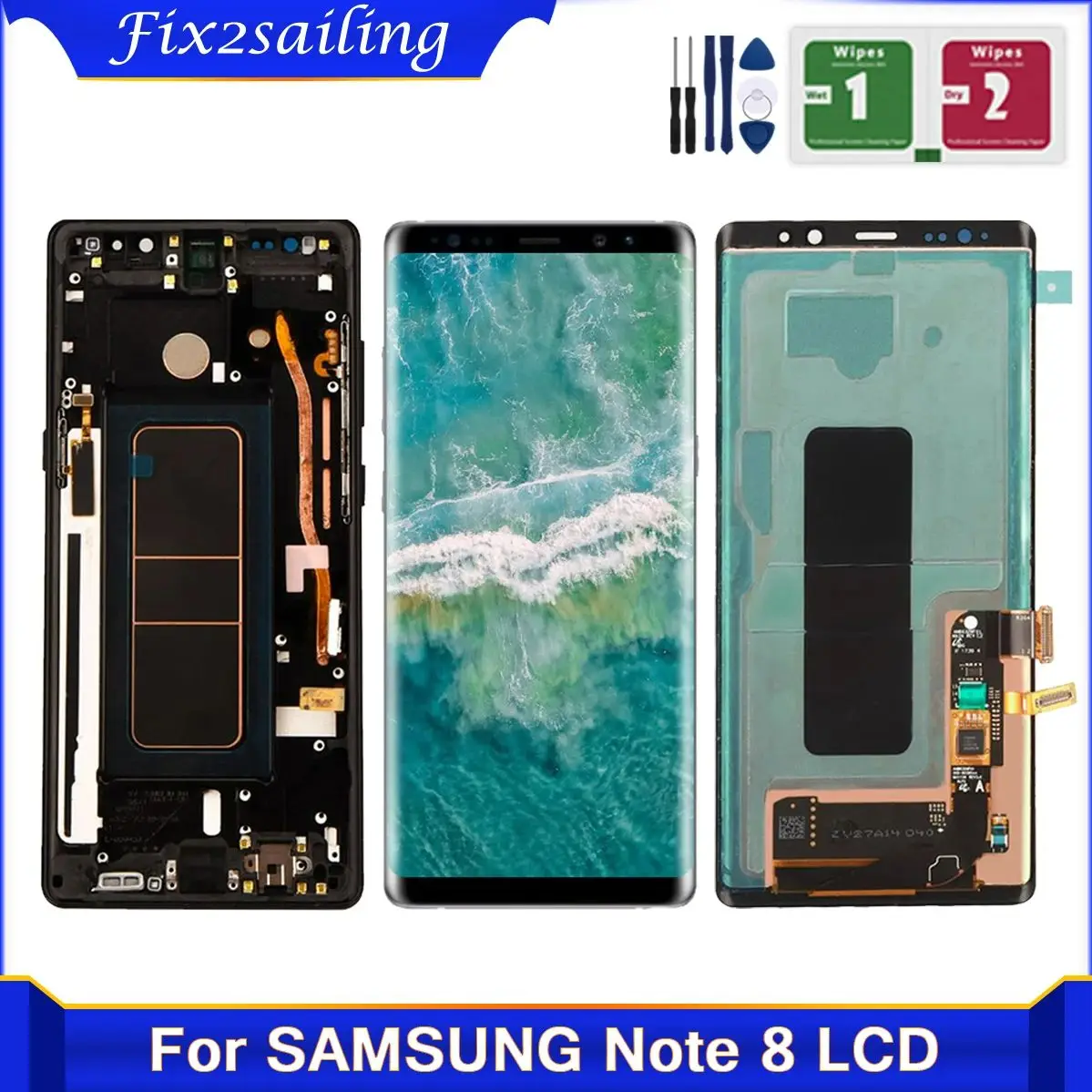 SUPER AMOLED Display for SAMSUNG Galaxy Note 8 N950 N9500 N950U N950F LCD Touch Screen Digitizer Assembly With Frame 100% Test