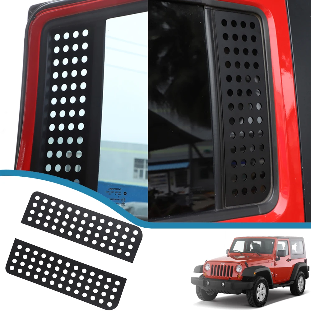 

Car Rear Triangle Window Glass Panel Cover Decoration Stickers for Jeep Wrangler JK 4 Doors 2007-2017 Auto Exterior Accessories