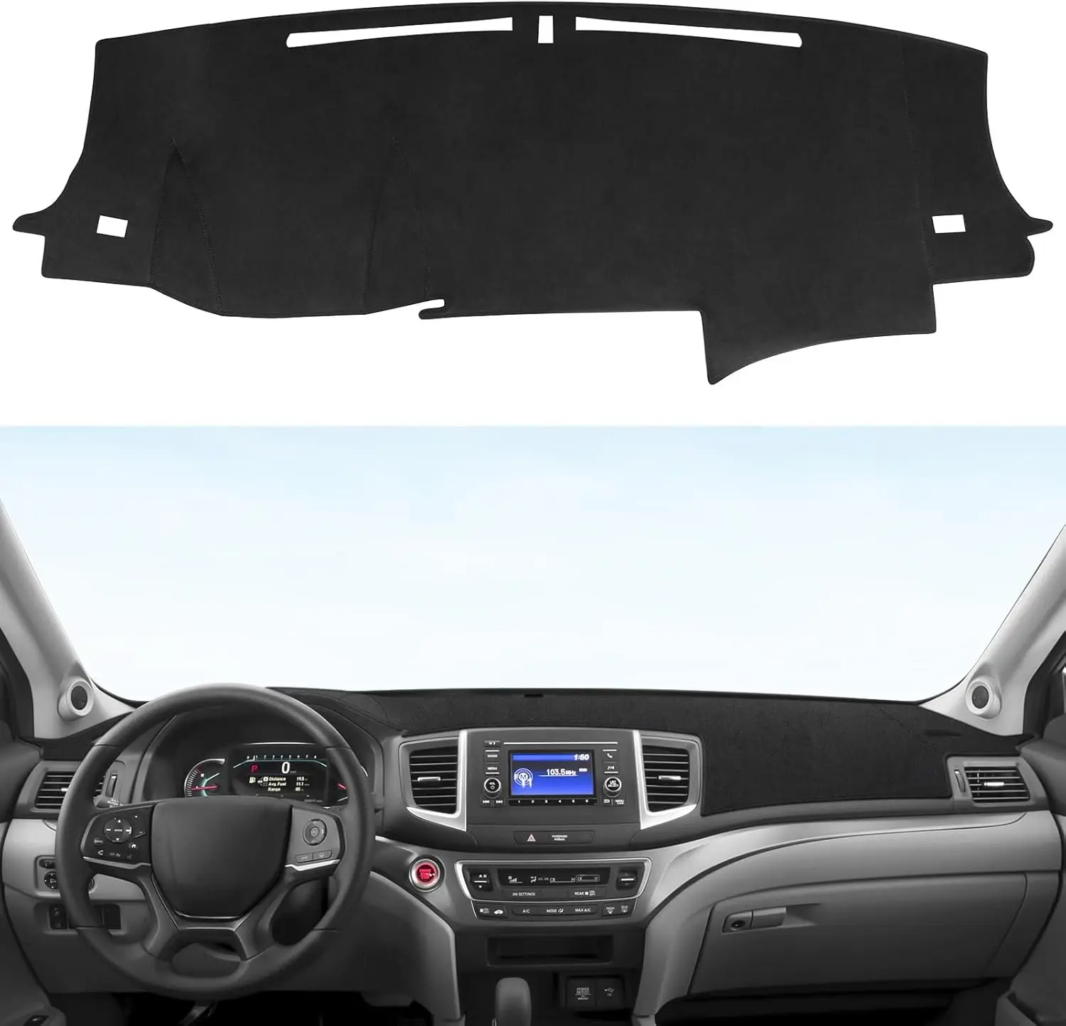 

Dash Cover for Honda Pilot 2016-2022 & Ridgeline 2017-2025 & Passport 2019-2025 Accessories Flannel Dashboard Cover Dash Mat Cen