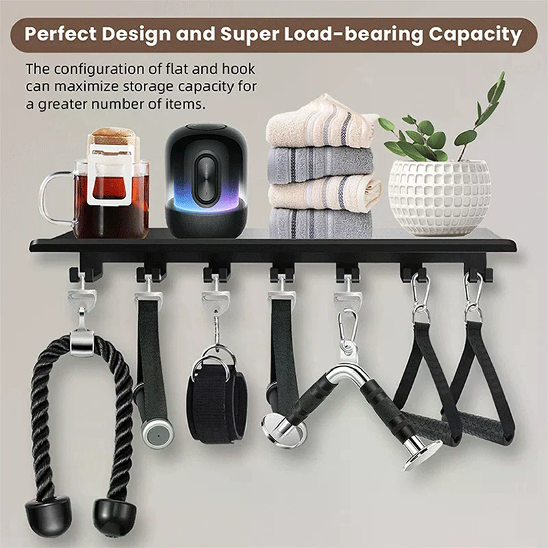 Metal Shelf Compatible Floating Shelf Organizer For Home Gym Storage T-Lock Adapters Bracket Hanger Gym Rack Wall Mounted