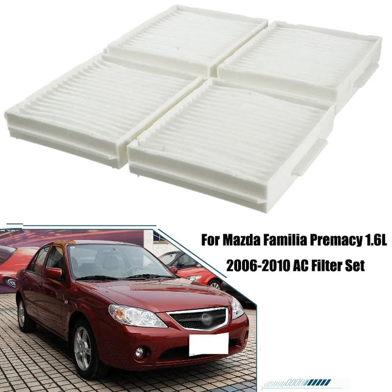 Cabin Air Filter  Activated Carbon For Mazda Familia Premacy 1.6L 2006-2010 AC Filter Set