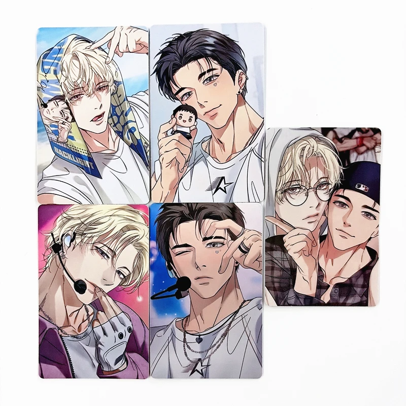 5PCS Backlight Manhwa Photocards Set Jaehyun Sungho High Quality Lomo Cards Collectible Cards for Fans