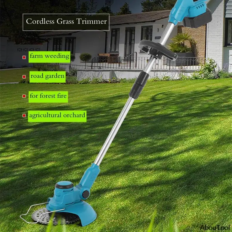 

8 Inch Brushless High Power Electric Lawn Mower Small Household Weeder Handheld Rechargeable Cordless Grass Trimmer Adjustable