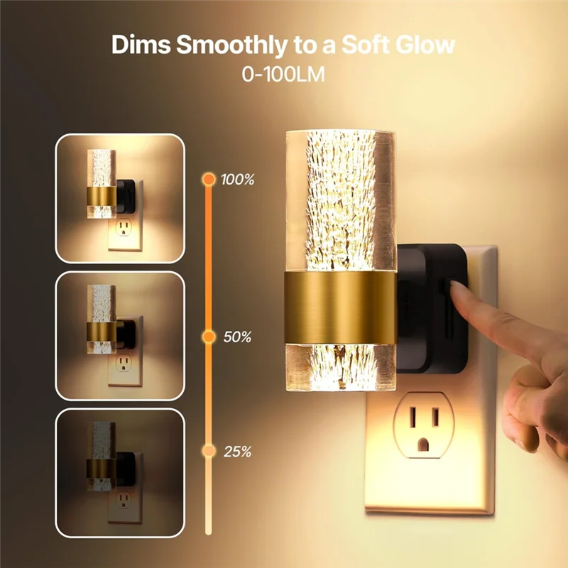 

【Shopper’S-Favorite!】LED Night Lights Plug Into Wall 2-Pack, 3000K Plug In Night Light Dusk To Dawn Sensor, Adjustable Brightnes