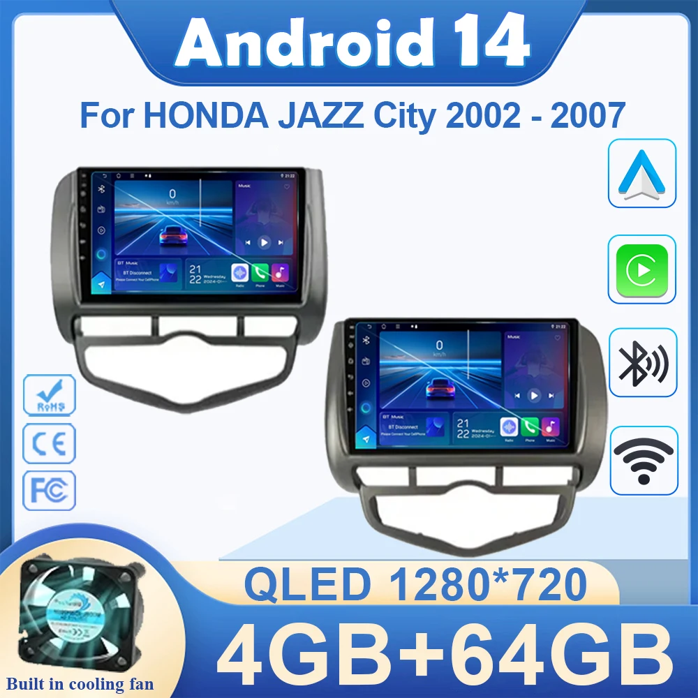 

Android 14 Car Radio For HONDA JAZZ City 2002 - 2007 Multimedia Player Video Player Navigation GPS 4G Carplay Auto Stereo RDS
