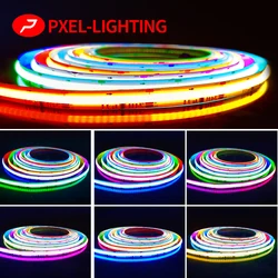 Alto Brilho Full Color FOB COB LED Strip, Luz Inteligente Endereçável, Pixel Digital, Alta Densidade, DC12V, DC24V, WS2811, 720Led por m