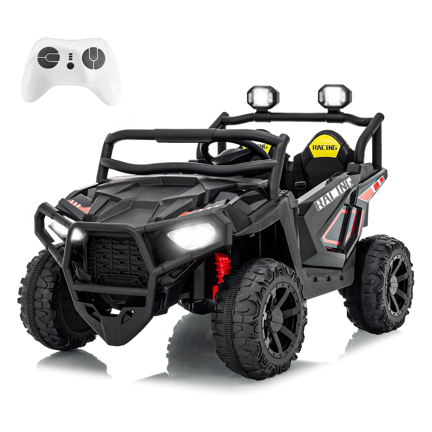 24V 2 Seater Ride On Car Electric UTV Car with Remote Control 3 Speeds, Led Lights, Bluetooth, Ride on Truck Kids 2-8 Years