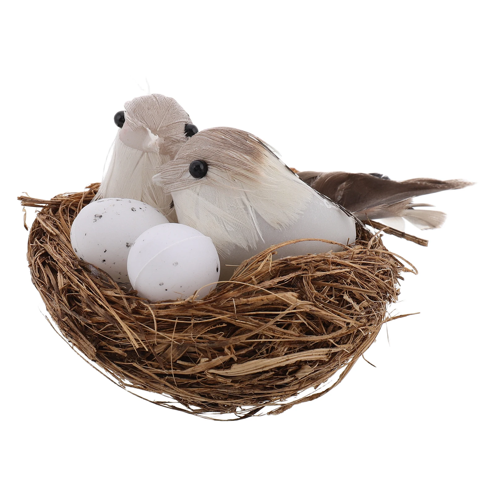 

Realistic Simulated Bird Decor Outdoor False Nest for Garden Balcony Home Durable Small Faux Bird Nest with Eggs for Animal