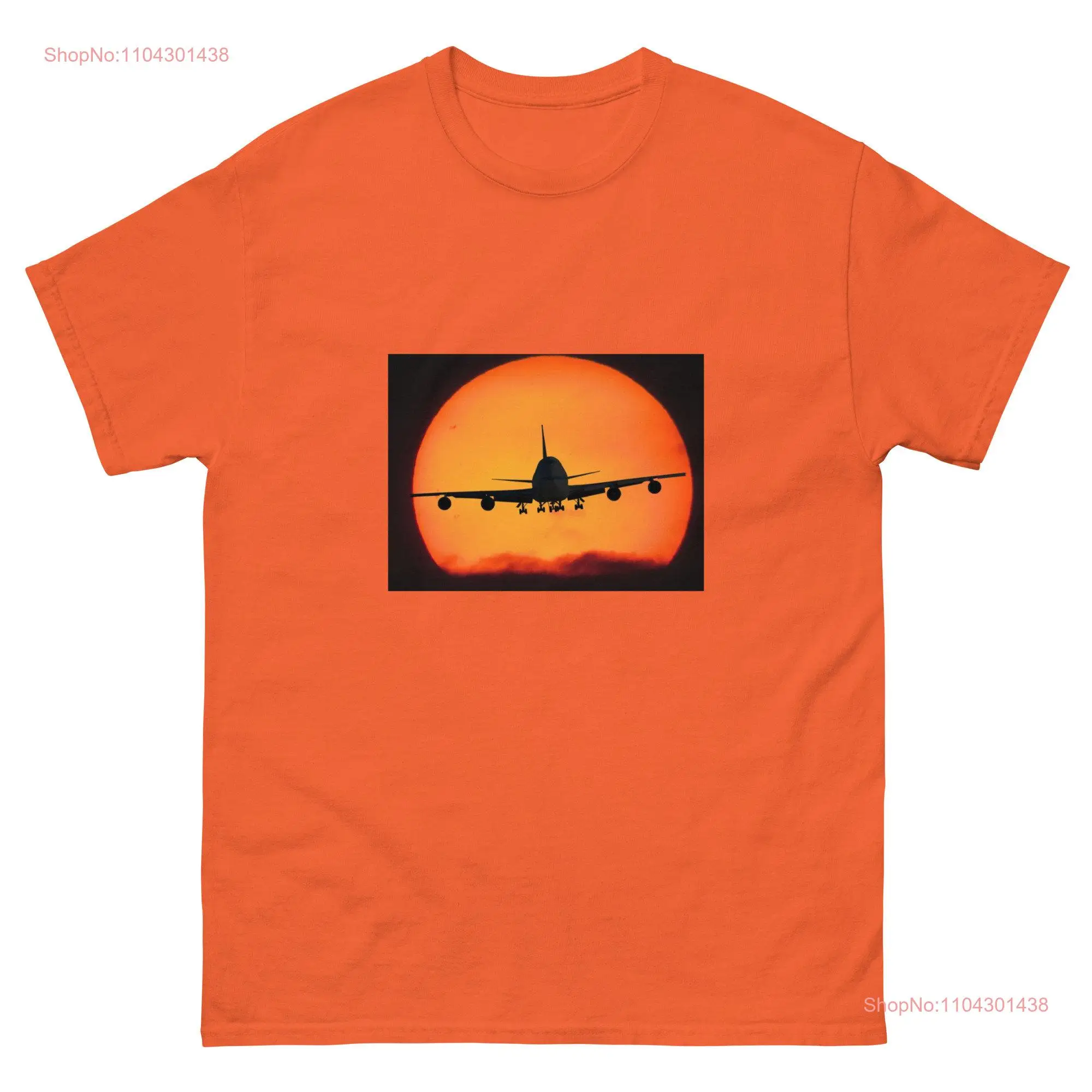 Boeing 747 zachód słońca lądowanie ostateczne podejście prezent klasyczny tee samolot a380 a330 a346 a333 a339 a350 b747 737 787 777x 777 9 Męski
