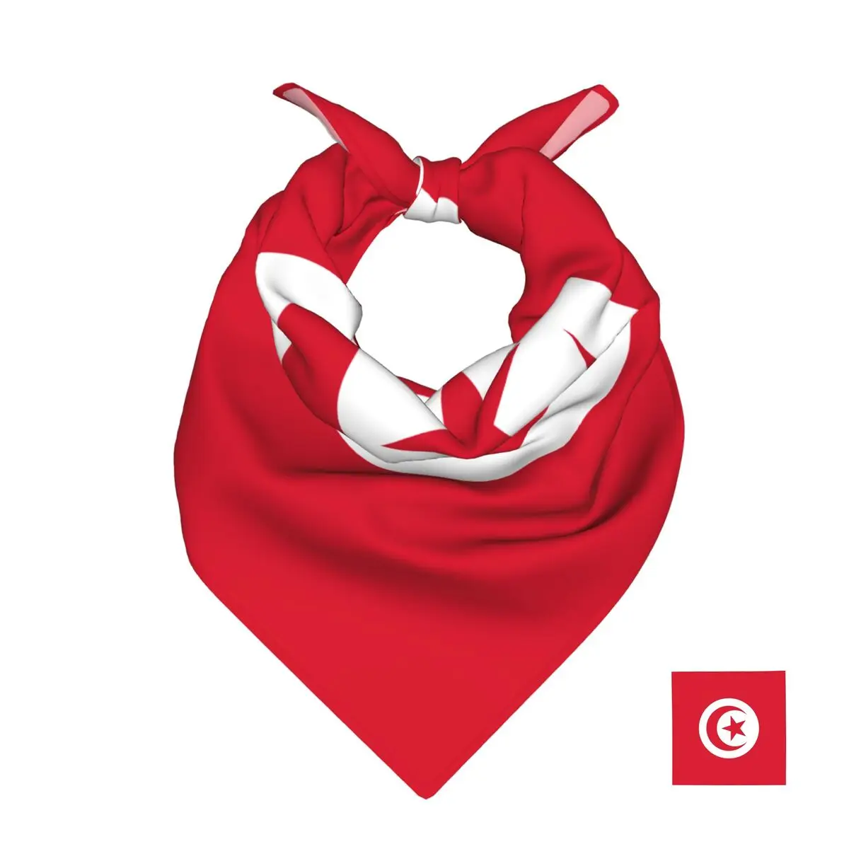 

Tunisia Flag Square Scarf Soft Breathable Daily Kerchief