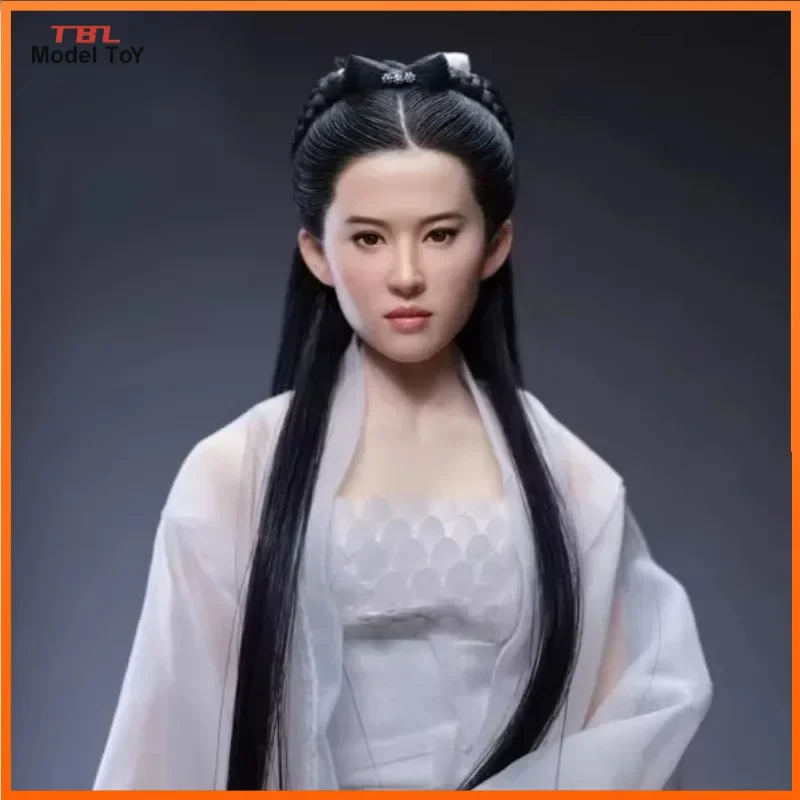 1/6 Scale Crystal Liu Yifei Head Sculpt Ancient Female Star Head Carving Model for 12'' Soldier Action Figure Suntan Tbl Ph Body