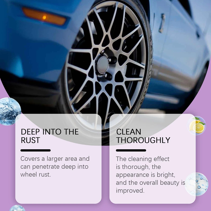 Car Paint Wheel Iron Particles Powder Cleaning Super Rust Dust Remover Spray Metal Surface Defender Auto Rim Cleaner