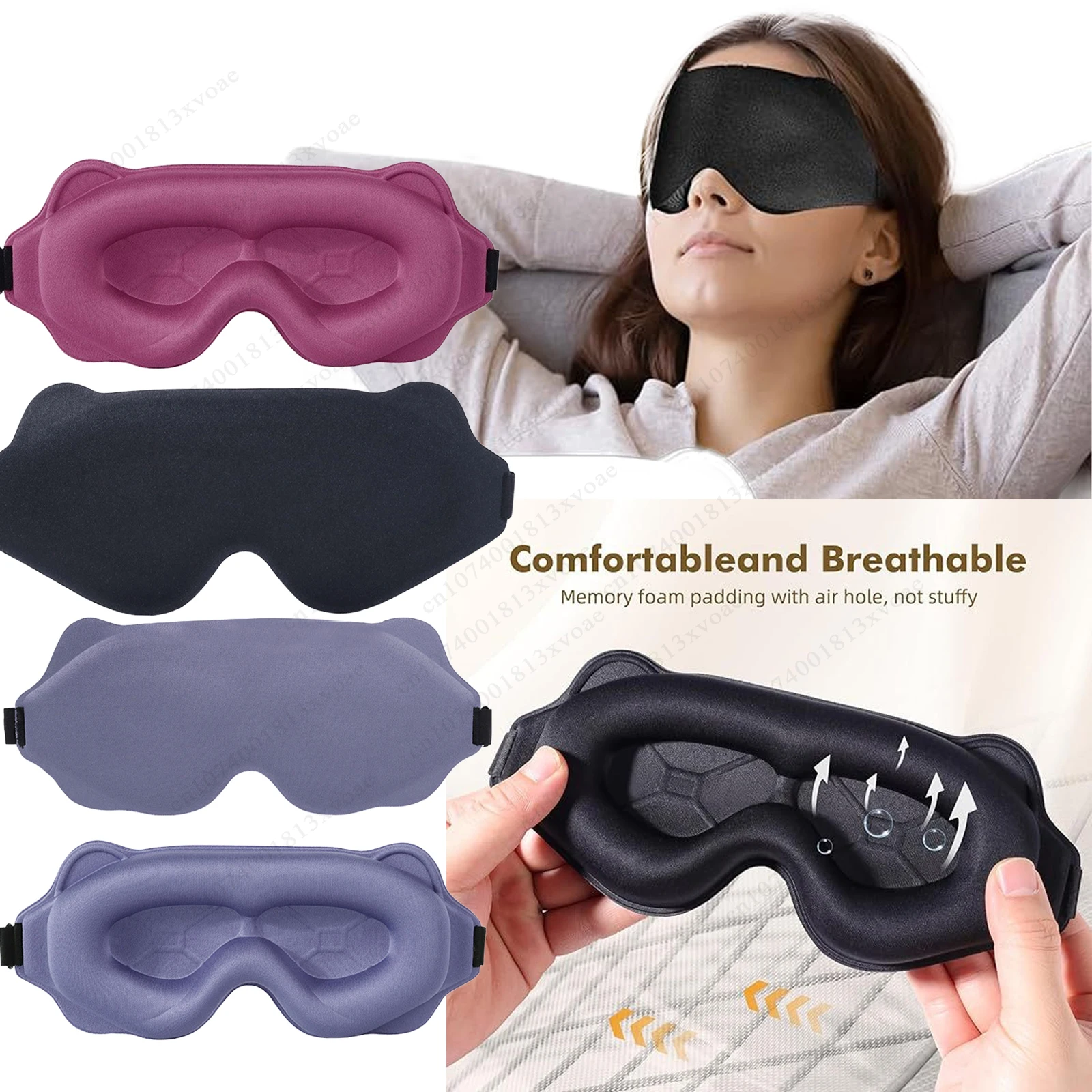 100% BlockoutSleep Eye Mask Weighted for Side Sleeper Men Women 3D Contoured Sleeping Mask No Eye Pressure Soft Comfortable Eye