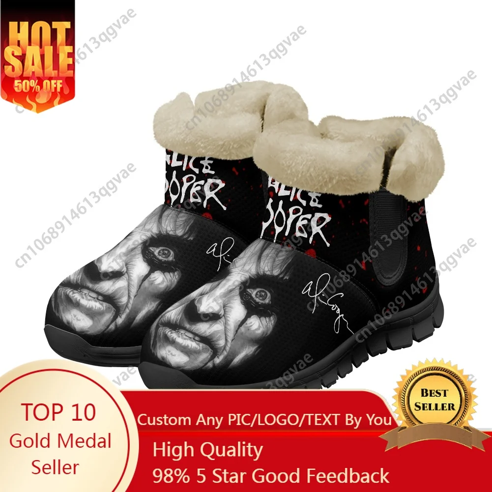 

Hot Alice Cooper Horror Rock Snow Boots Mens Womens Teenager Shoes Keep Warm High Quality Couple Sports Custom Sneakers