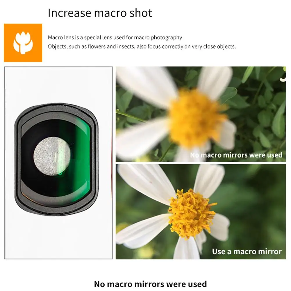For DJI Osmo Pocket3 Macro Lens Shoot Small Object Flowers Insect 25-40mm Minimum Focusing Distance Magnetic Suction
