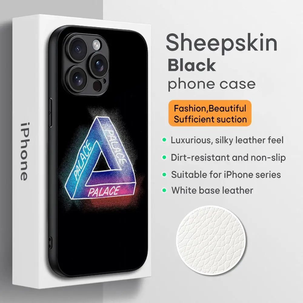 Fashion hot Palace design Phone Case For iPhone 16 15 14 13 12 11 Plus Pro Max High-end Luxury Black hard case Sheepskin