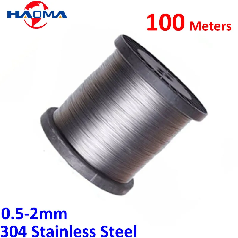 

100M Multistrand 304 Stainless Steel Wire Rope 7x7 Structure Diameter 0.5mm-2mm Soft Fine Wire Clothes Hanging Rack Clothesline