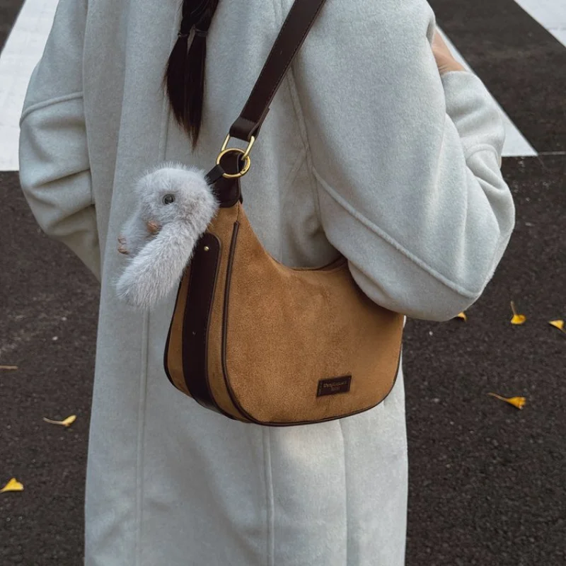 

High-End Women's Simple Fashionable Leather Crossbody Bag Paris Popular Elegant Ladies Casual Vintage Simple Bag