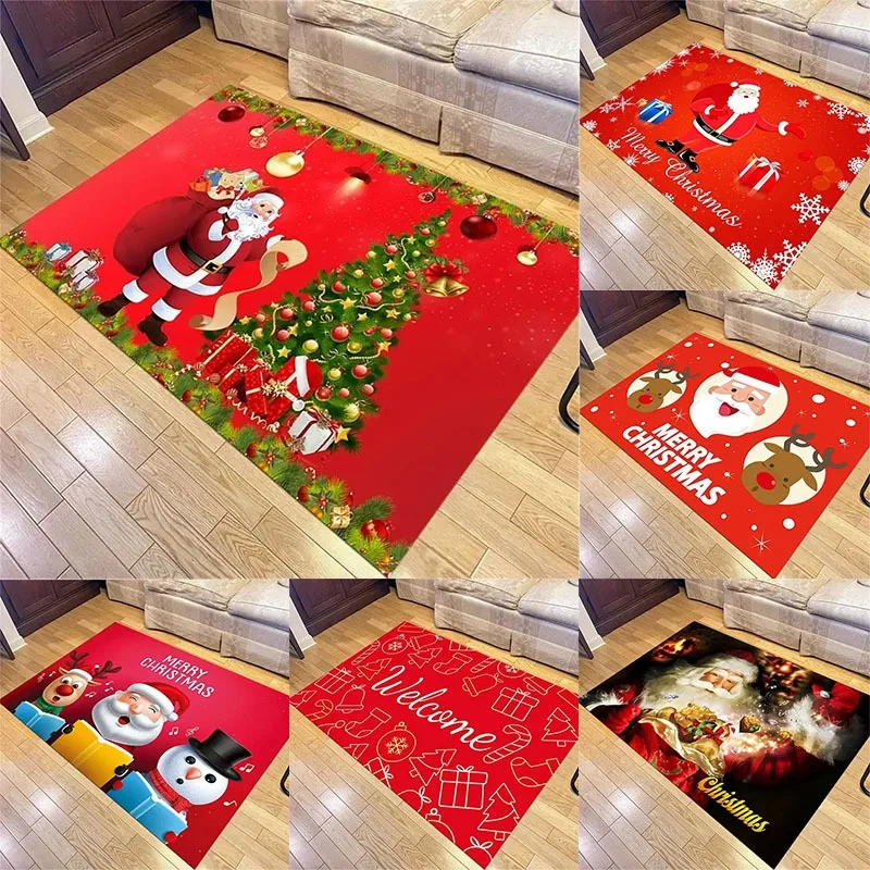 Weihnachten Weihnachtsmann Teppich Großer Teppich Willkommen Fußmatte Frohe Weihnachten Home Decor Teppiche Wohnzimmer Schlafzimmer Bodenmatte