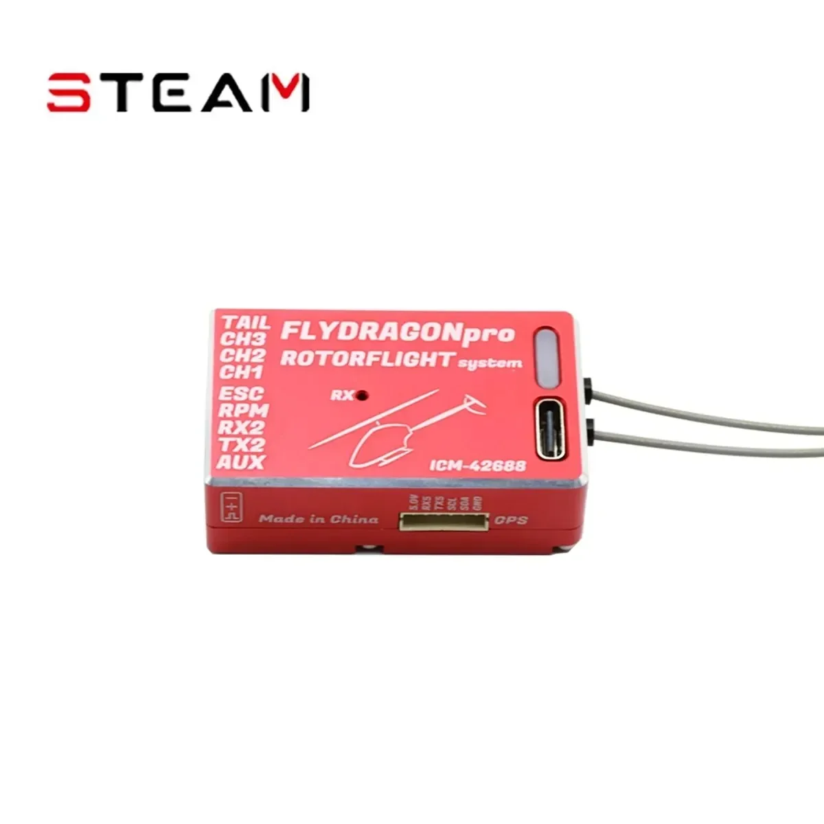 Steam-RC Rotorflight FlyDragon Pro Gyroscope ICM-42688-P Built-in ELRS dual antenna 2.4G Receiver Mode for RC Helicopter Drone