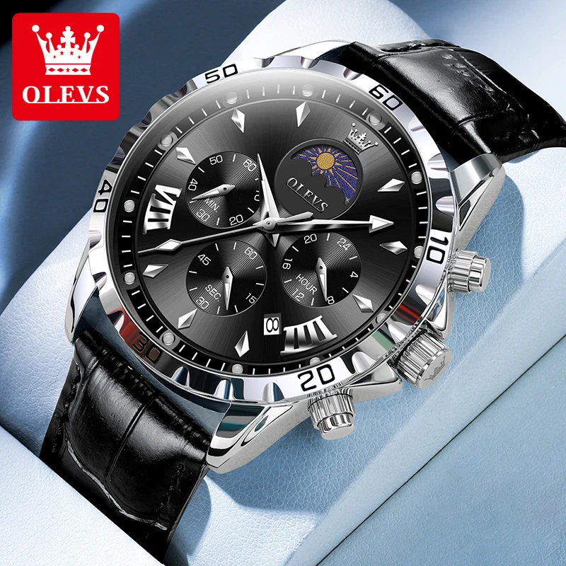 OLEVS 2949 Multi functional timing belt with calendar men\'s quartz watch