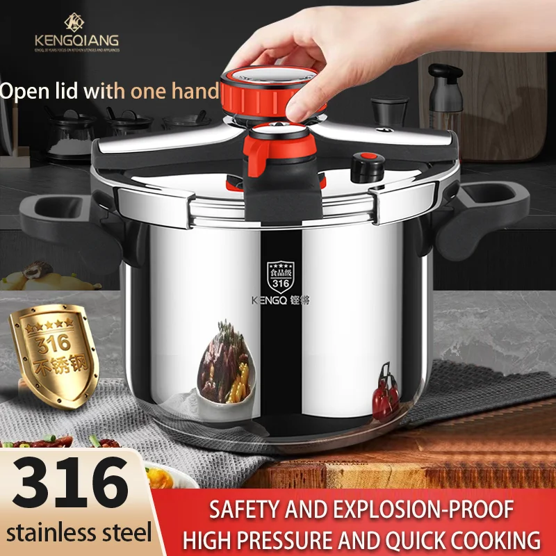 Highly Quality Gas And Induction Cooker 316 Stainless Steel Pot Kitchen Cookware Explosion-proof 10L Pressure Cooker